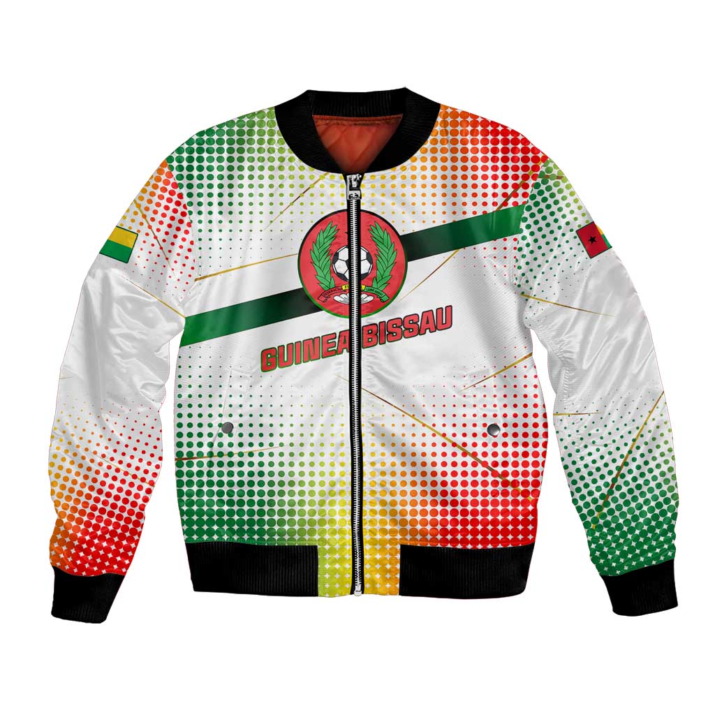 Guinea Bissau Bomber Jacket with White Green Red Gradient Design - Wonder Print Shop