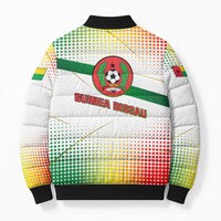 Guinea Bissau Bomber Puffer Jacket with White Green Red Gradient Design - Wonder Print Shop