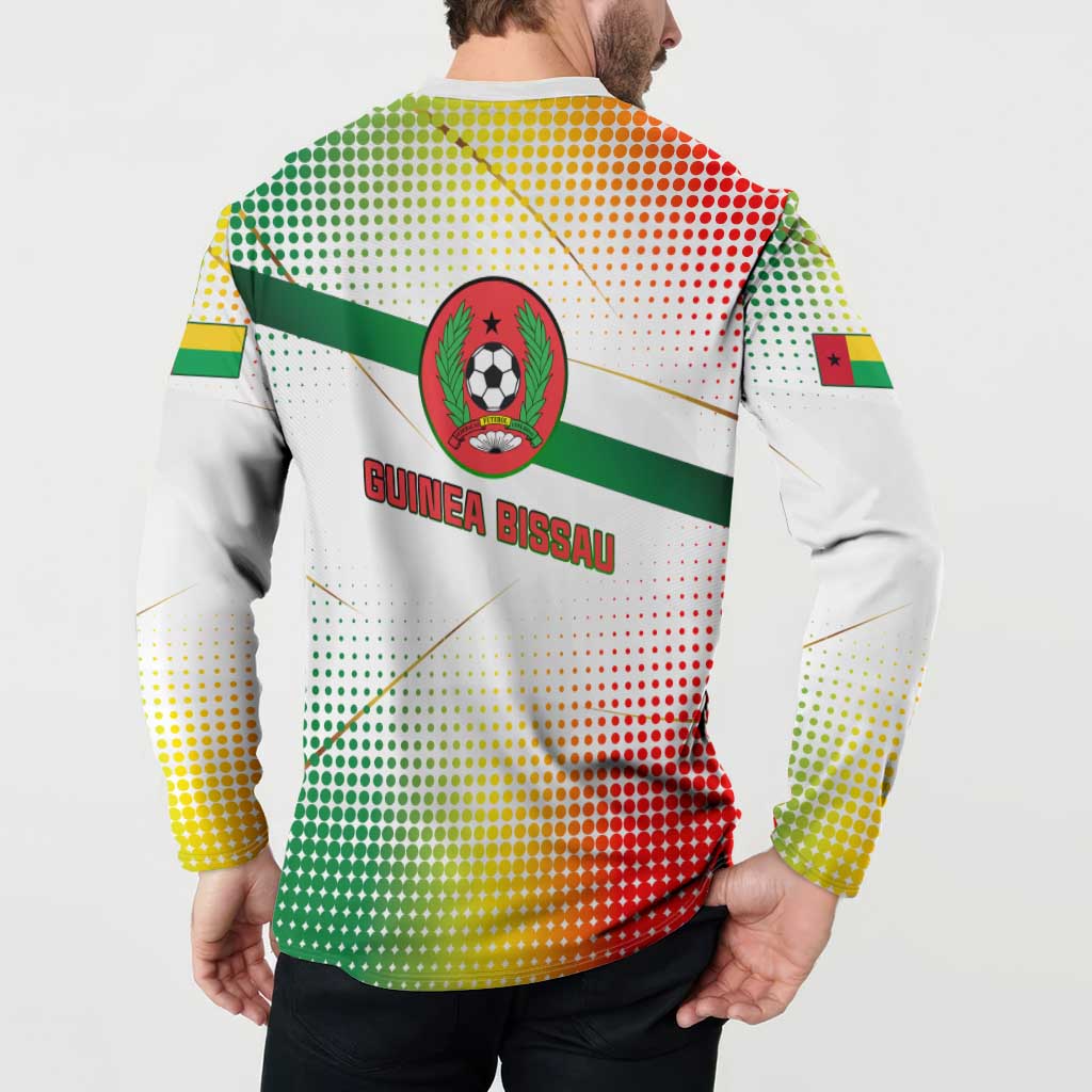 Guinea Bissau Button Sweatshirt with White Green Red Gradient Design - Wonder Print Shop