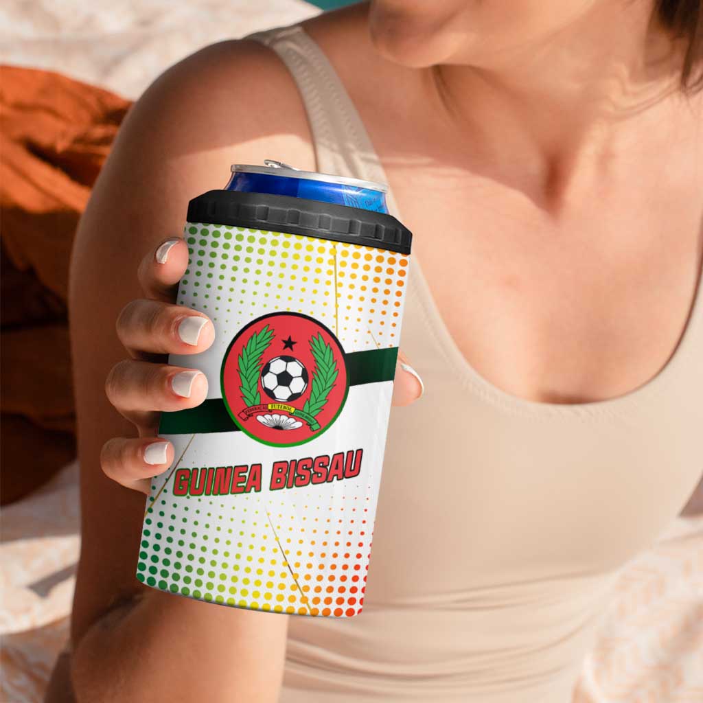 Guinea Bissau 4 in 1 Can Cooler Tumbler with White Green Red Gradient Design - Wonder Print Shop