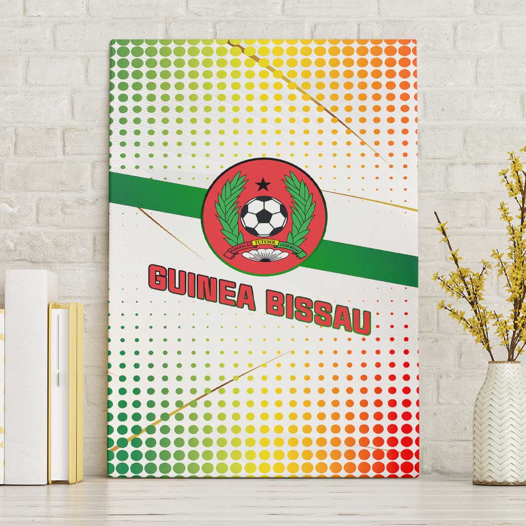Guinea Bissau Canvas Wall Art with White Green Red Gradient Design - Wonder Print Shop