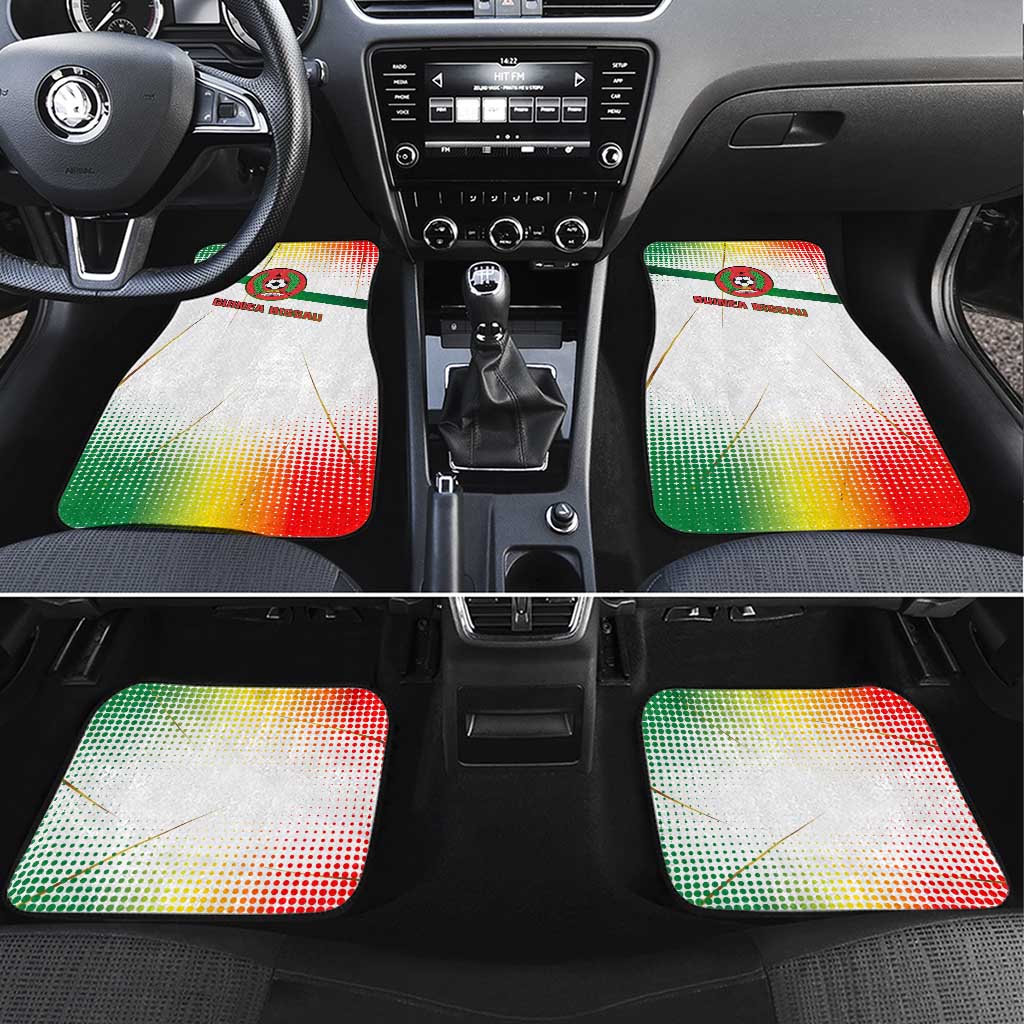 Guinea Bissau Car Mats with White Green Red Gradient Design - Wonder Print Shop
