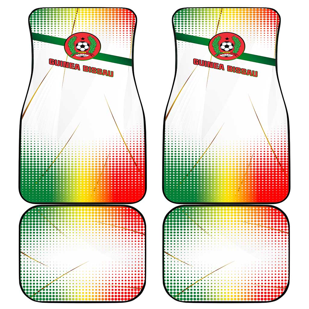 Guinea Bissau Car Mats with White Green Red Gradient Design - Wonder Print Shop