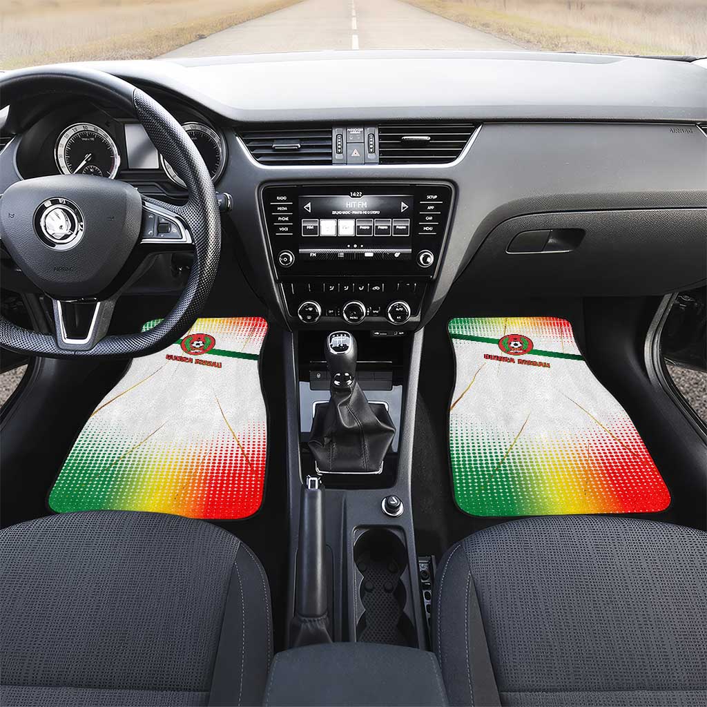 Guinea Bissau Car Mats with White Green Red Gradient Design - Wonder Print Shop