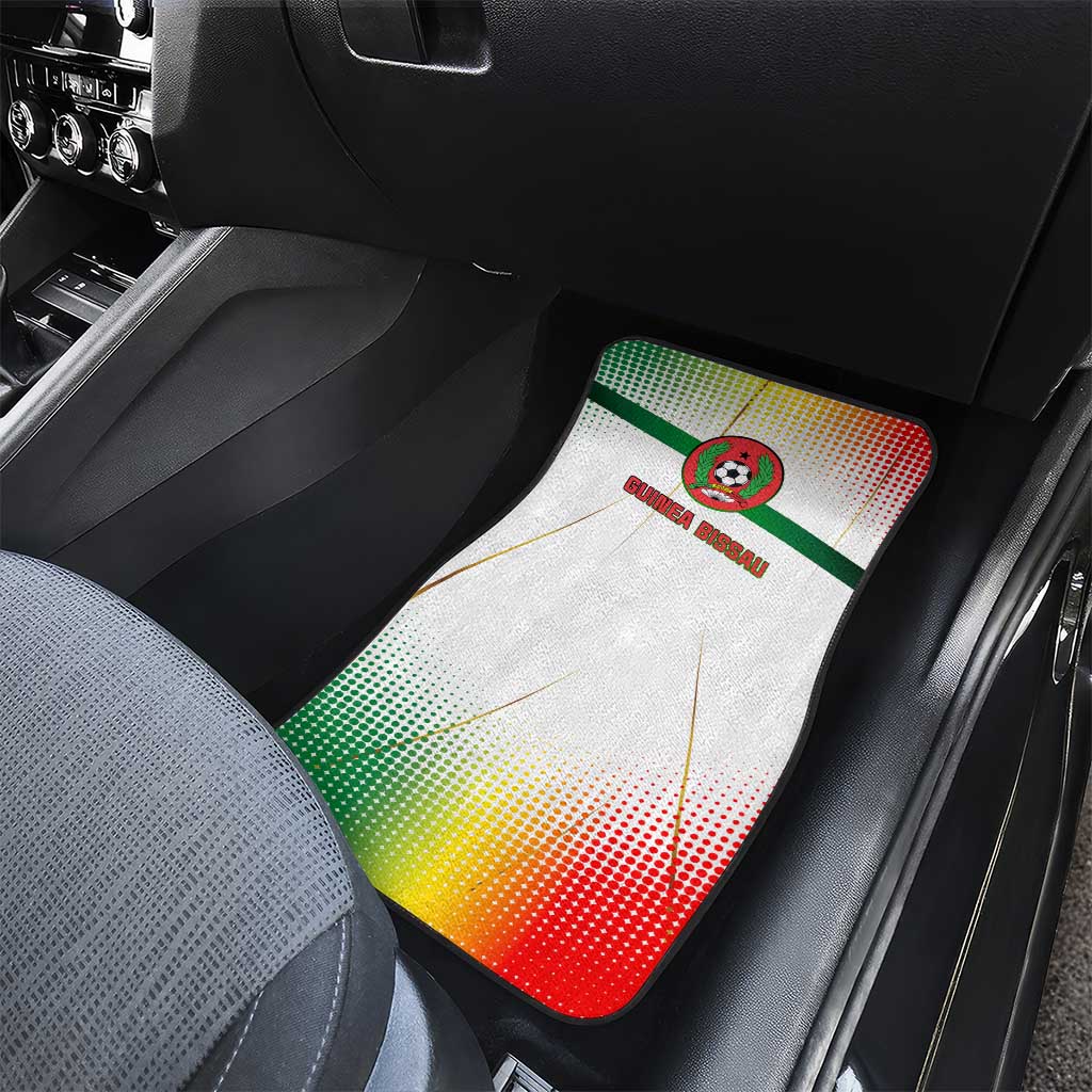Guinea Bissau Car Mats with White Green Red Gradient Design - Wonder Print Shop