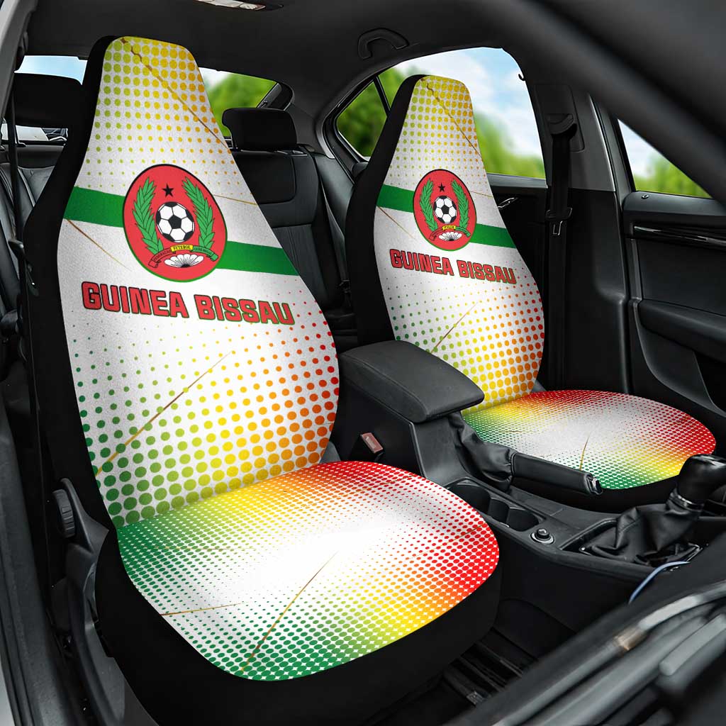 Guinea Bissau Car Seat Cover with White Green Red Gradient Design - Wonder Print Shop