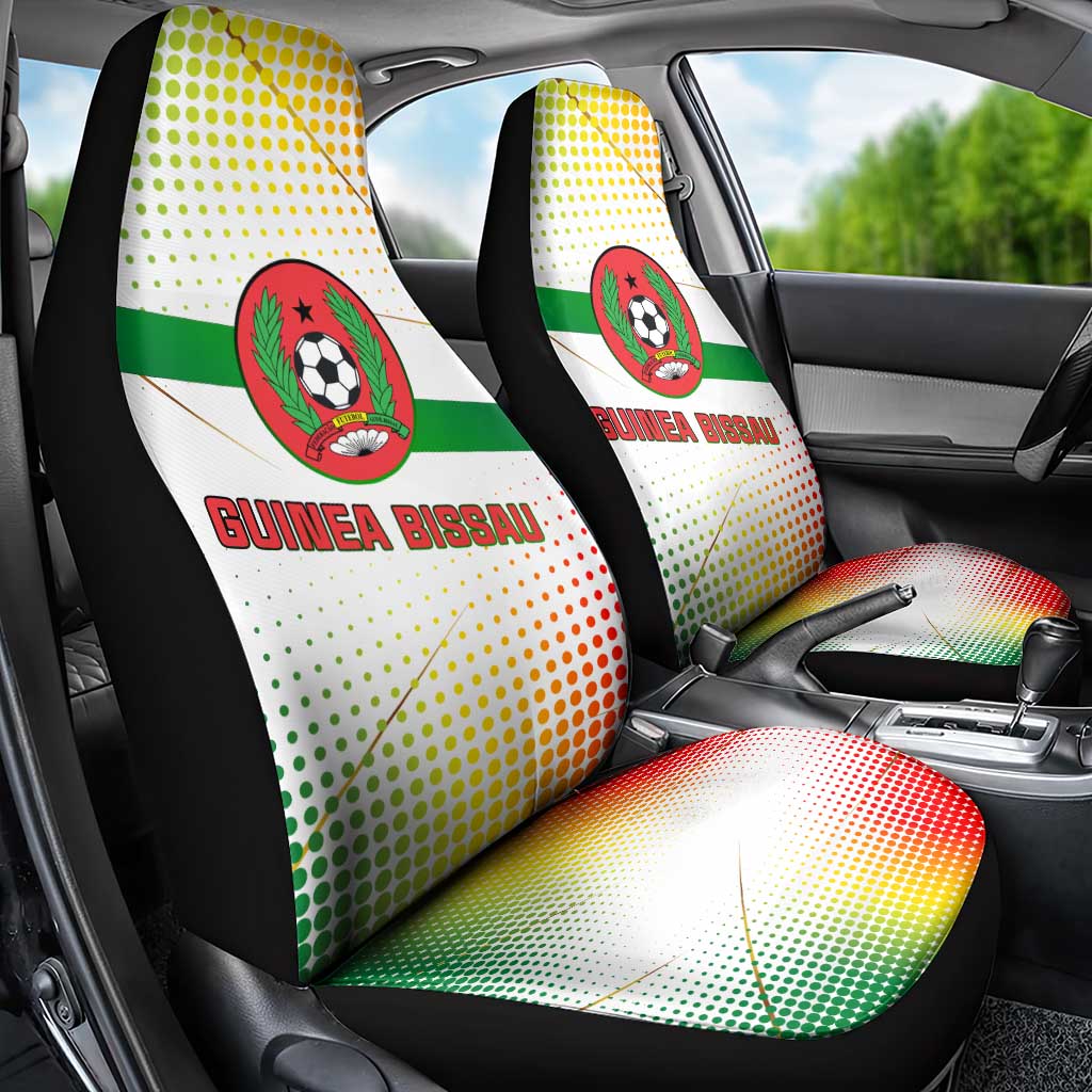 Guinea Bissau Car Seat Cover with White Green Red Gradient Design - Wonder Print Shop