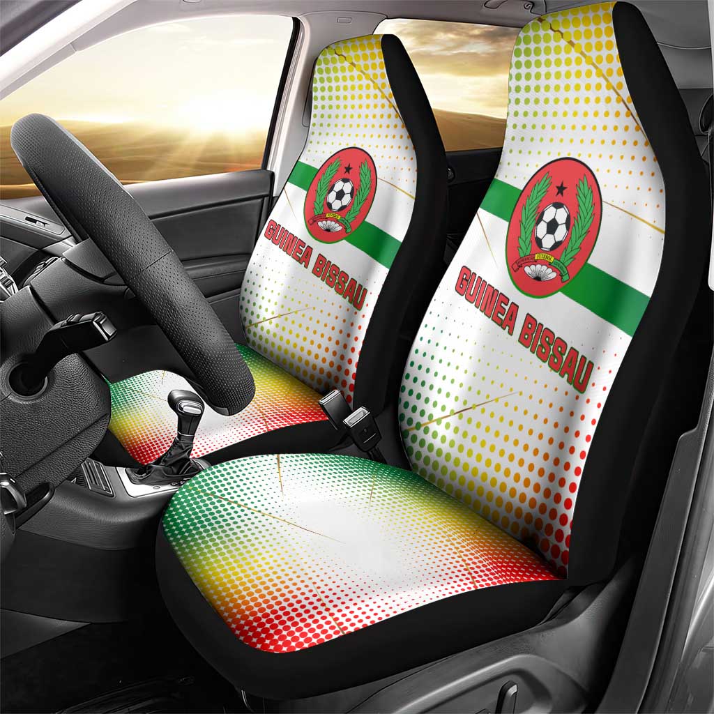 Guinea Bissau Car Seat Cover with White Green Red Gradient Design - Wonder Print Shop