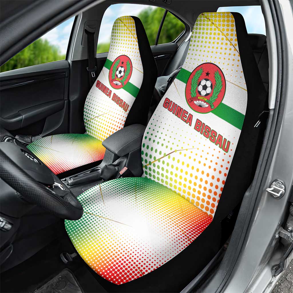 Guinea Bissau Car Seat Cover with White Green Red Gradient Design - Wonder Print Shop