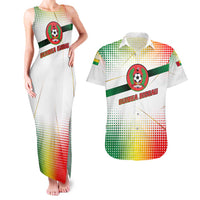 Guinea Bissau Couples Matching Tank Maxi Dress and Hawaiian Shirt with White Green Red Gradient Design - Wonder Print Shop