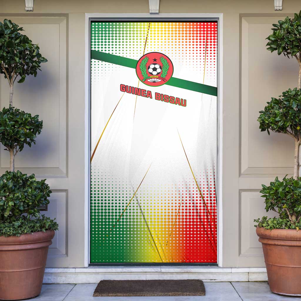 Guinea Bissau Door Cover with White Green Red Gradient Design - Wonder Print Shop