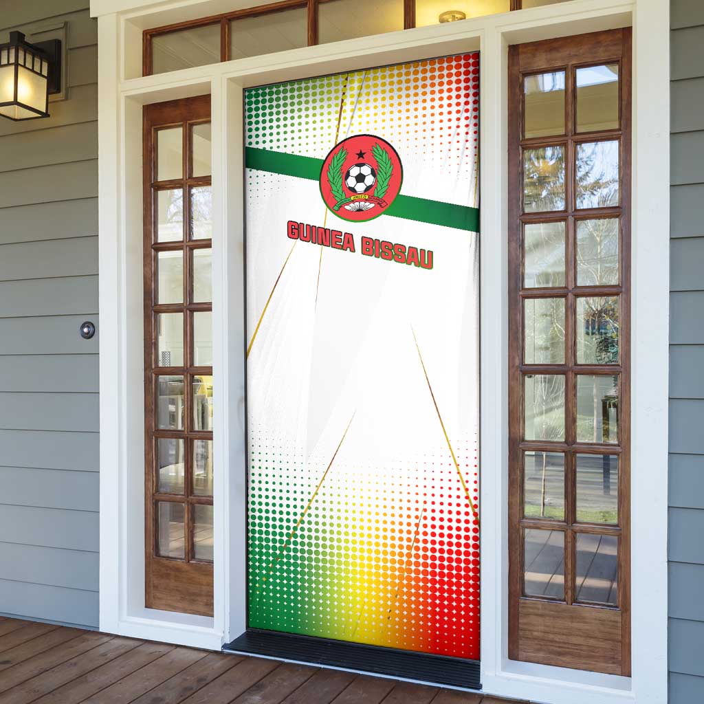 Guinea Bissau Door Cover with White Green Red Gradient Design - Wonder Print Shop