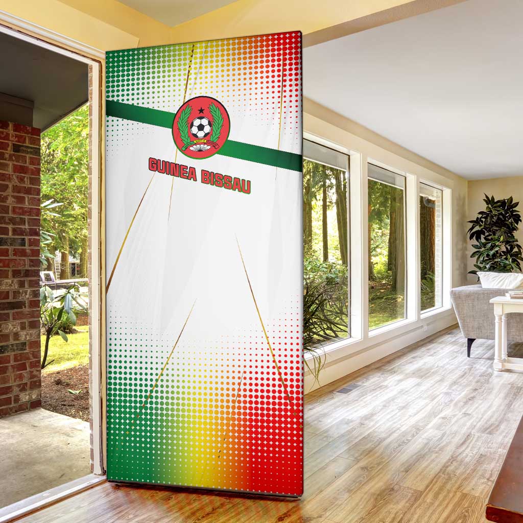 Guinea Bissau Door Cover with White Green Red Gradient Design - Wonder Print Shop