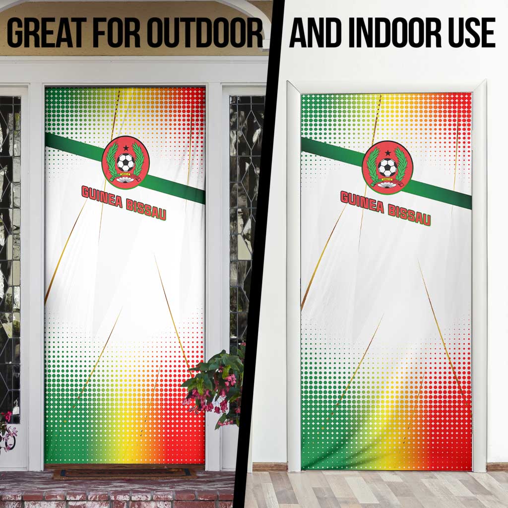Guinea Bissau Door Cover with White Green Red Gradient Design - Wonder Print Shop