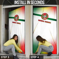 Guinea Bissau Door Cover with White Green Red Gradient Design - Wonder Print Shop