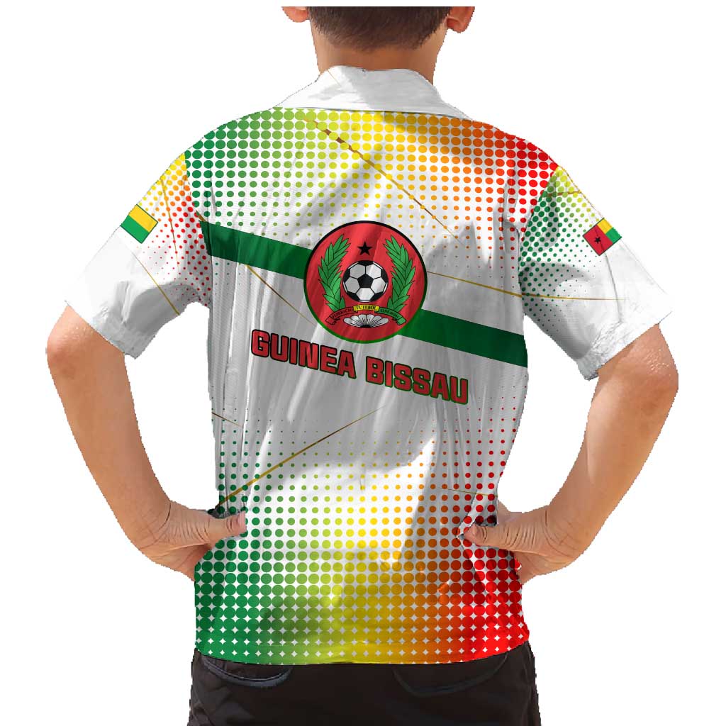 Guinea Bissau Family Matching Mermaid Dress and Hawaiian Shirt with White Green Red Gradient Design - Wonder Print Shop