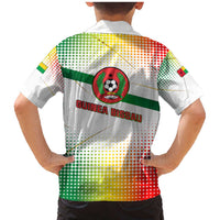 Guinea Bissau Family Matching Mermaid Dress and Hawaiian Shirt with White Green Red Gradient Design - Wonder Print Shop