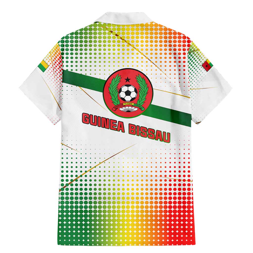 Guinea Bissau Family Matching Mermaid Dress and Hawaiian Shirt with White Green Red Gradient Design - Wonder Print Shop