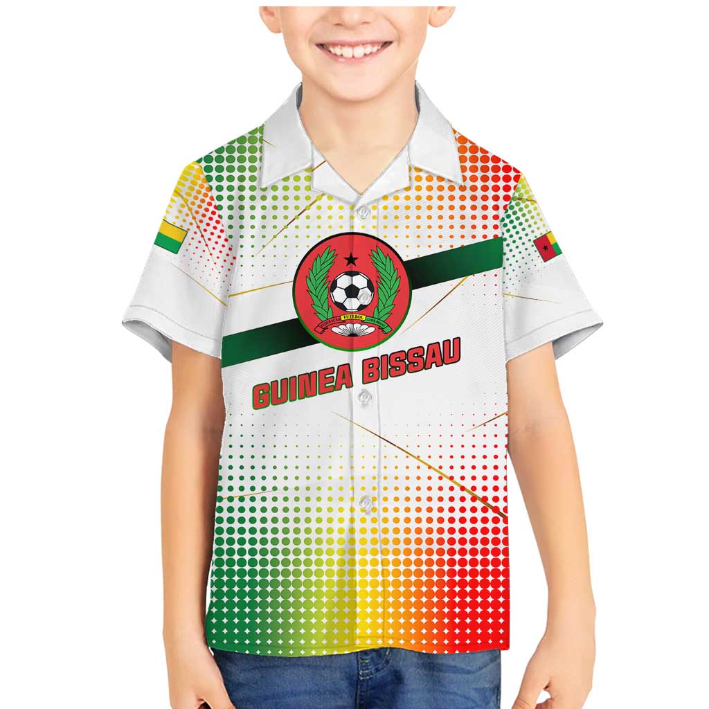 Guinea Bissau Family Matching Mermaid Dress and Hawaiian Shirt with White Green Red Gradient Design - Wonder Print Shop