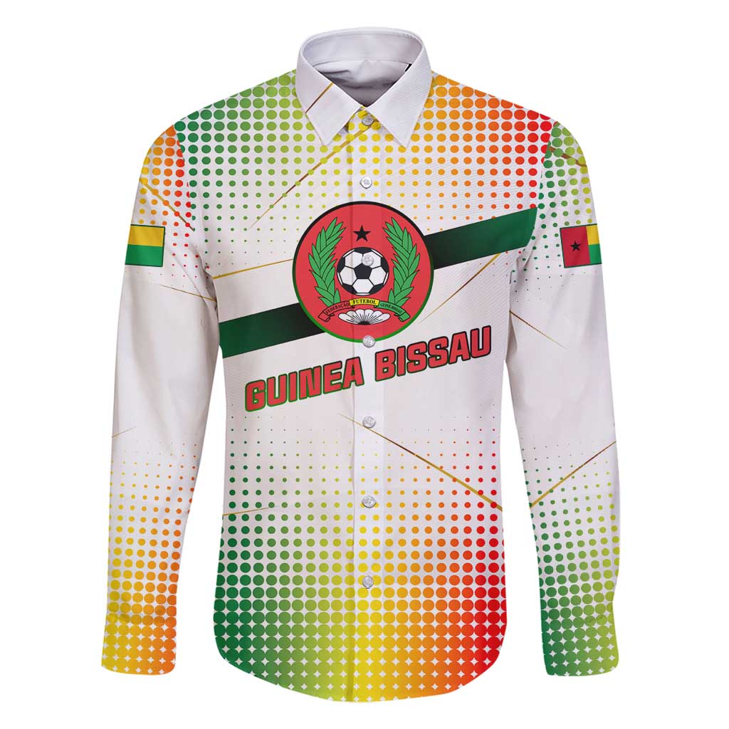 Guinea Bissau Family Matching Off Shoulder Maxi Dress and Hawaiian Shirt with White Green Red Gradient Design - Wonder Print Shop