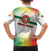 Guinea Bissau Family Matching Short Sleeve Bodycon Dress and Hawaiian Shirt with White Green Red Gradient Design - Wonder Print Shop