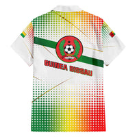 Guinea Bissau Family Matching Short Sleeve Bodycon Dress and Hawaiian Shirt with White Green Red Gradient Design - Wonder Print Shop