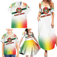 Guinea Bissau Family Matching Summer Maxi Dress and Hawaiian Shirt with White Green Red Gradient Design - Wonder Print Shop