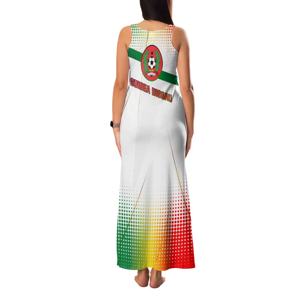 Guinea Bissau Family Matching Tank Maxi Dress and Hawaiian Shirt with White Green Red Gradient Design - Wonder Print Shop