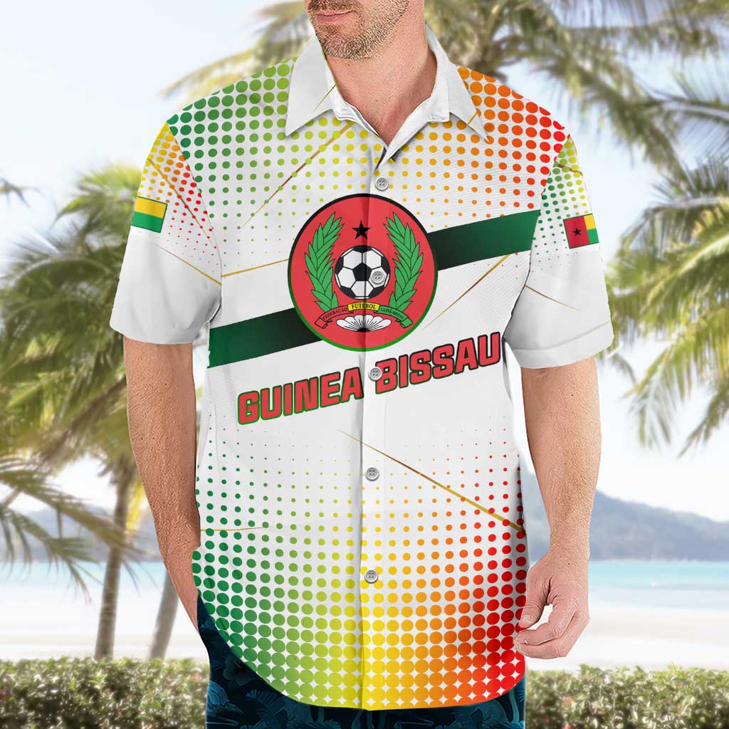 Guinea Bissau Hawaiian Shirt with White Green Red Gradient Design - Wonder Print Shop