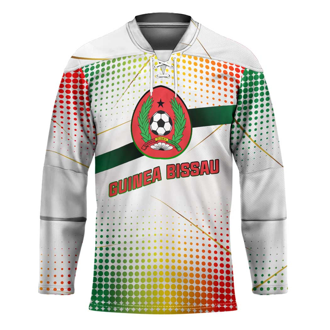 Guinea Bissau Hockey Jersey with White Green Red Gradient Design - Wonder Print Shop