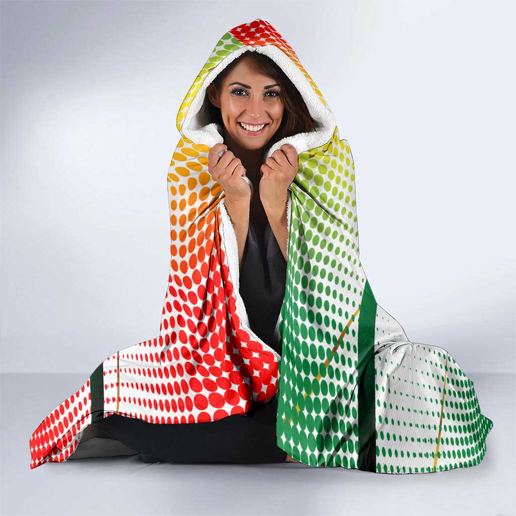 Guinea Bissau Hooded Blanket with White Green Red Gradient Design - Wonder Print Shop