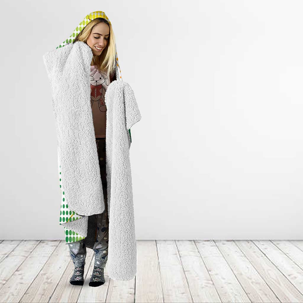 Guinea Bissau Hooded Blanket with White Green Red Gradient Design - Wonder Print Shop