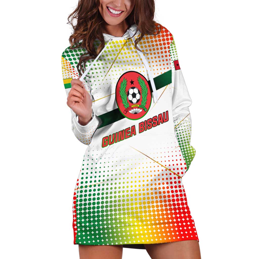 Guinea Bissau Hoodie Dress with White Green Red Gradient Design - Wonder Print Shop
