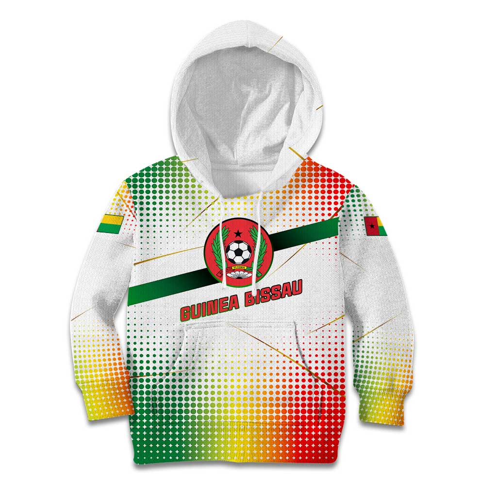 Guinea Bissau Kid Hoodie with White Green Red Gradient Design - Wonder Print Shop