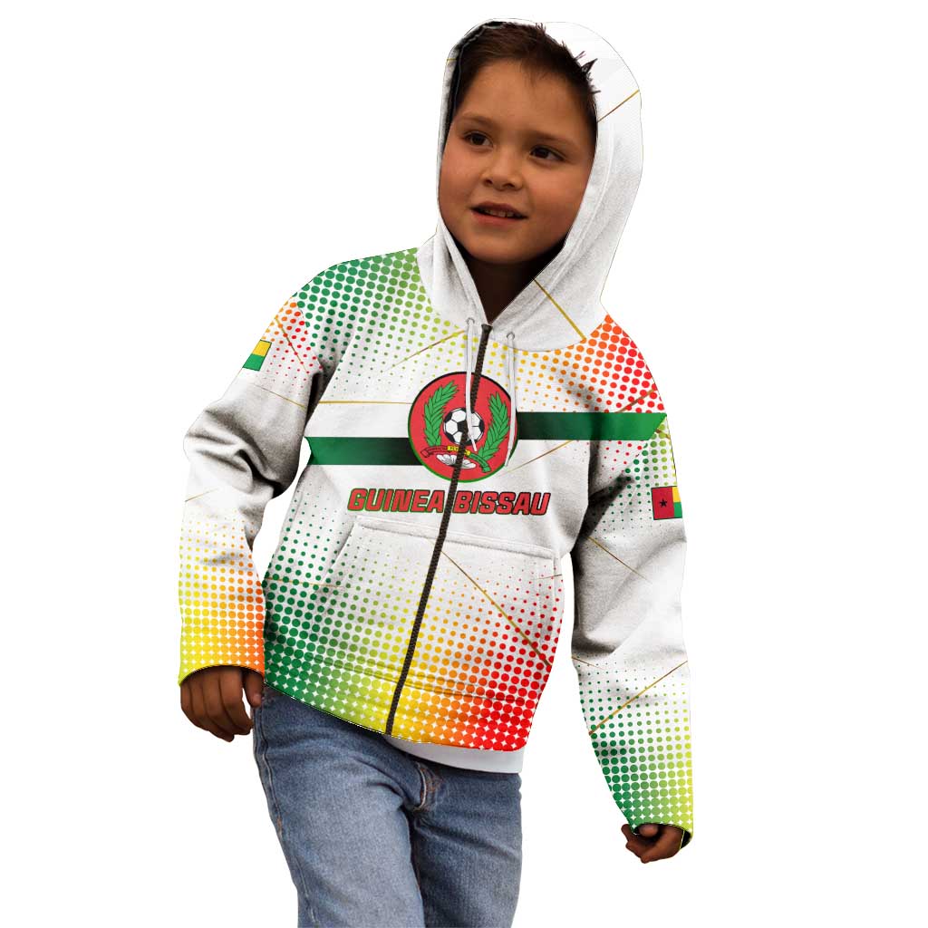 Guinea Bissau Kid Hoodie with White Green Red Gradient Design - Wonder Print Shop