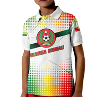 Guinea Bissau Kid Polo Shirt with White Green Red Gradient Design - Wonder Print Shop