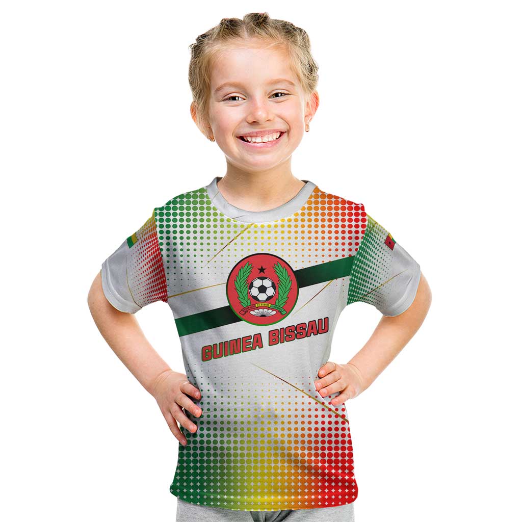 Guinea Bissau Kid T Shirt with White Green Red Gradient Design - Wonder Print Shop
