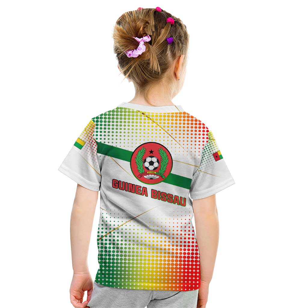 Guinea Bissau Kid T Shirt with White Green Red Gradient Design - Wonder Print Shop