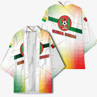 Guinea Bissau Kimono with White Green Red Gradient Design - Wonder Print Shop