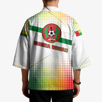 Guinea Bissau Kimono with White Green Red Gradient Design - Wonder Print Shop