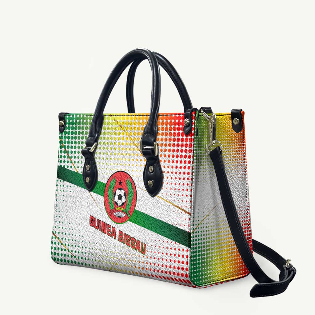 Guinea Bissau Leather Bag with White Green Red Gradient Design - Wonder Print Shop