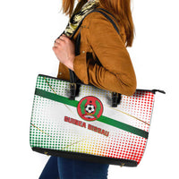 Guinea Bissau Leather Tote Bag with White Green Red Gradient Design - Wonder Print Shop