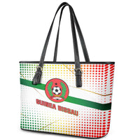Guinea Bissau Leather Tote Bag with White Green Red Gradient Design - Wonder Print Shop