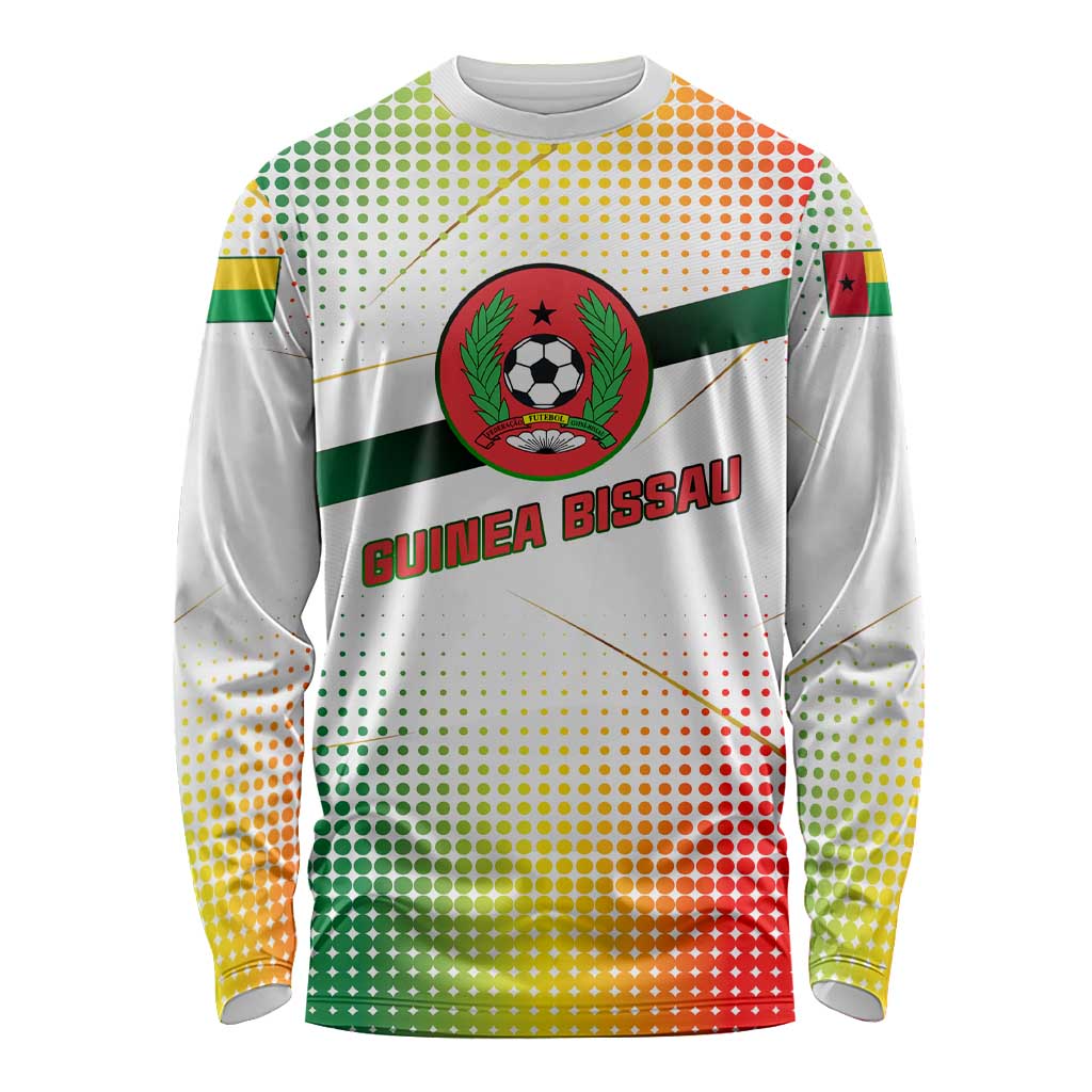 Guinea Bissau Long Sleeve Shirt with White Green Red Gradient Design - Wonder Print Shop