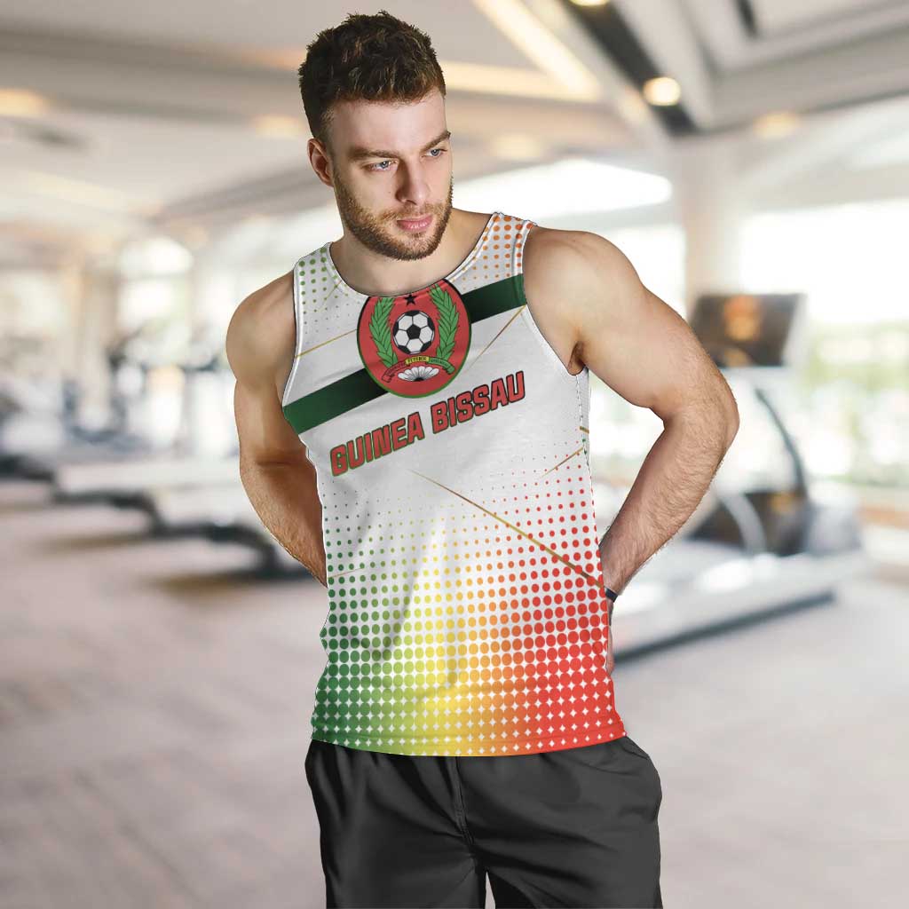 Guinea Bissau Men Tank Top with White Green Red Gradient Design - Wonder Print Shop