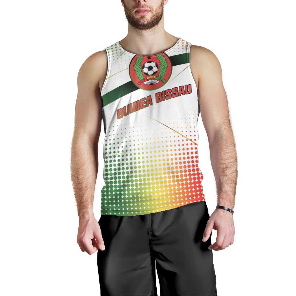 Guinea Bissau Men Tank Top with White Green Red Gradient Design - Wonder Print Shop