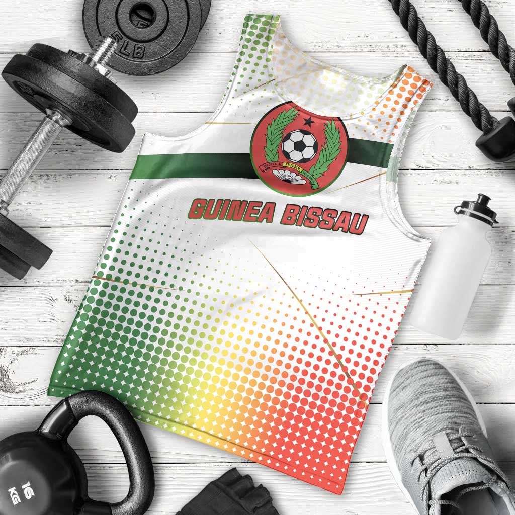 Guinea Bissau Men Tank Top with White Green Red Gradient Design - Wonder Print Shop