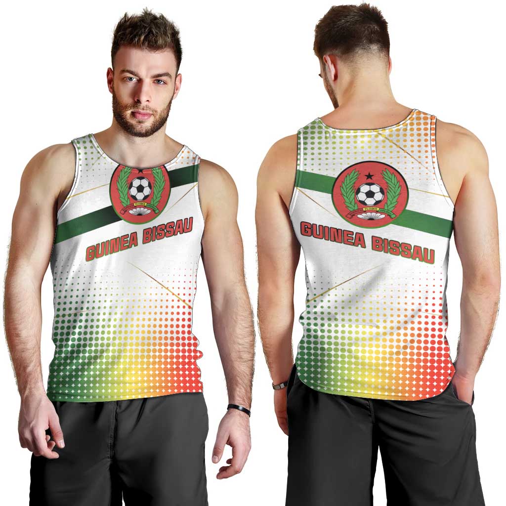 Guinea Bissau Men Tank Top with White Green Red Gradient Design - Wonder Print Shop