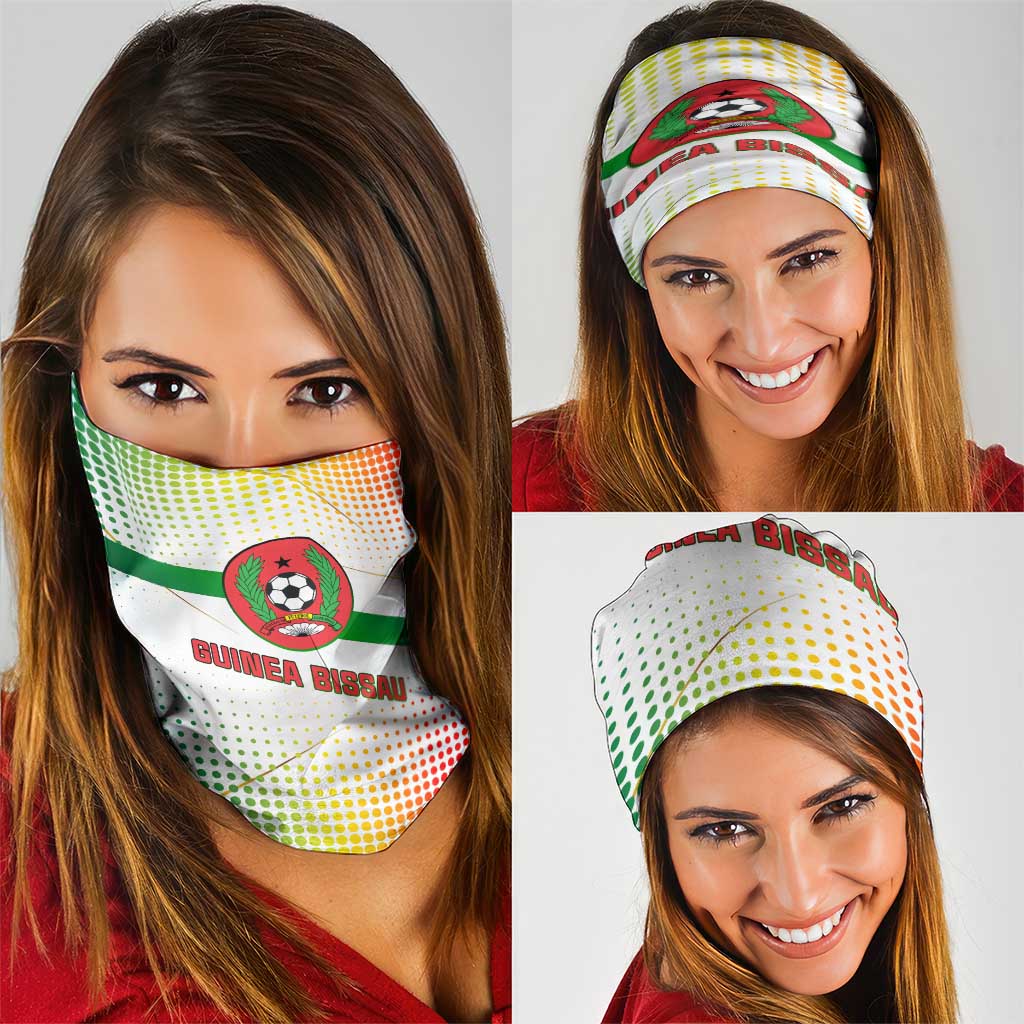Guinea Bissau Neck Gaiter with White Green Red Gradient Design TS04