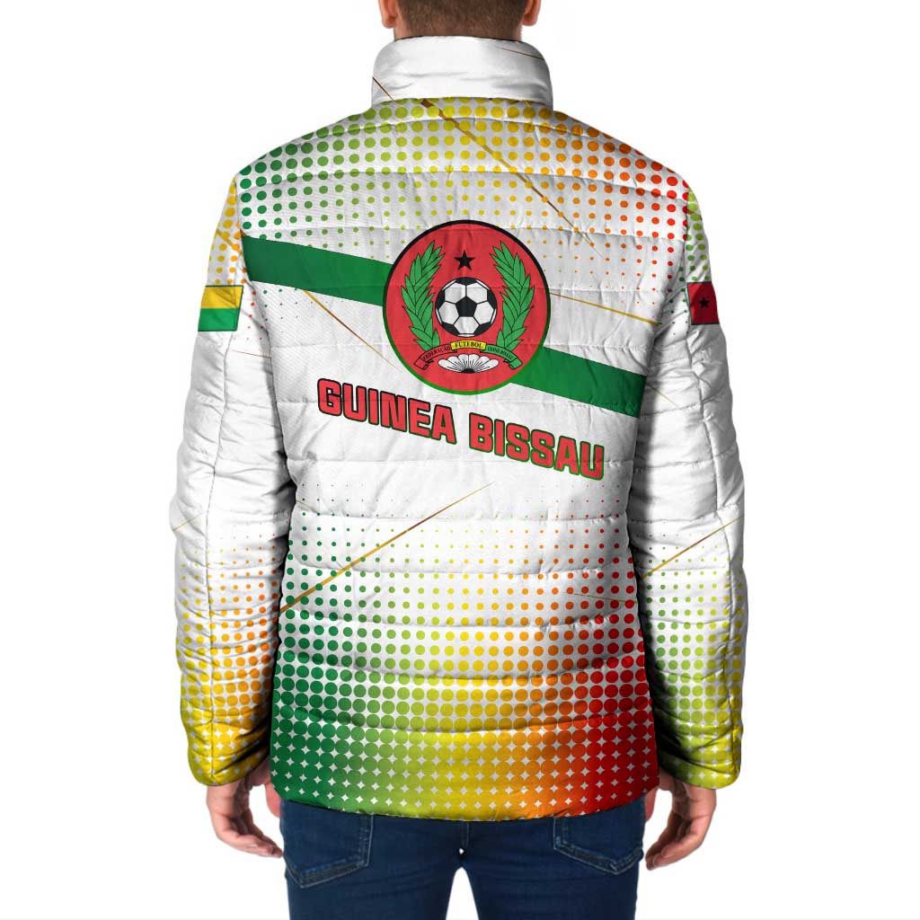 Guinea Bissau Padded Jacket with White Green Red Gradient Design - Wonder Print Shop